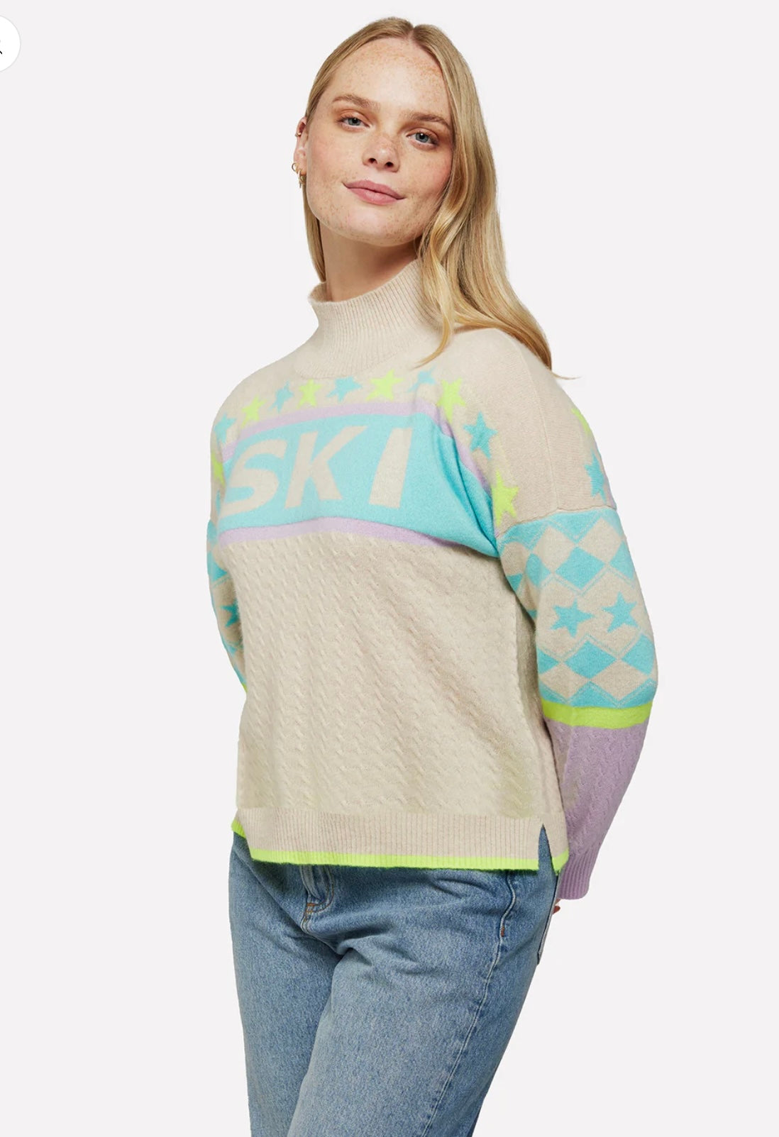 ALPINE SKI CASHMERE MOCK NECK