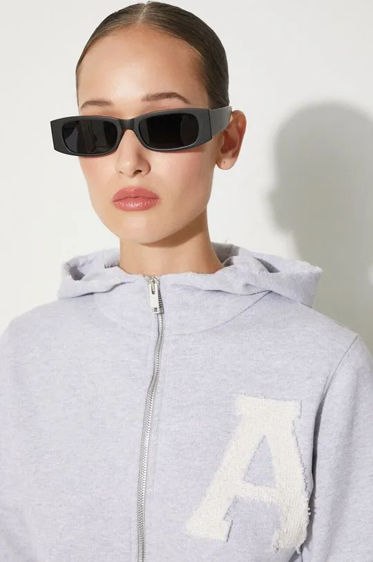 AMBUSH cotton sweatshirt Crop Hoodie women's gray color hooded BWBB002F24FLE0020505