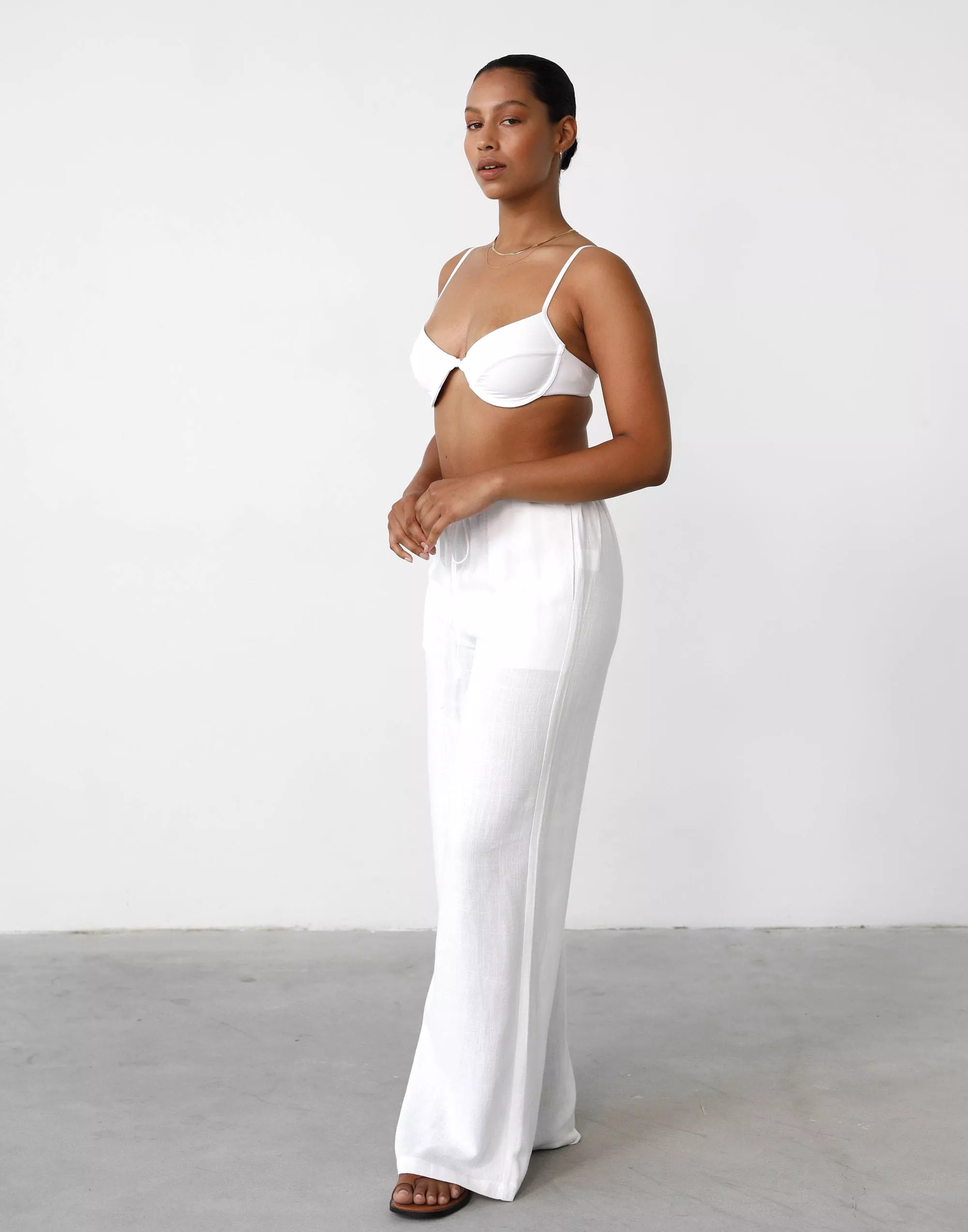 Amee Linen Pants (White)