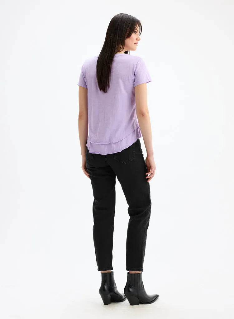 AVA V-NECK MOCK LAYER TEE