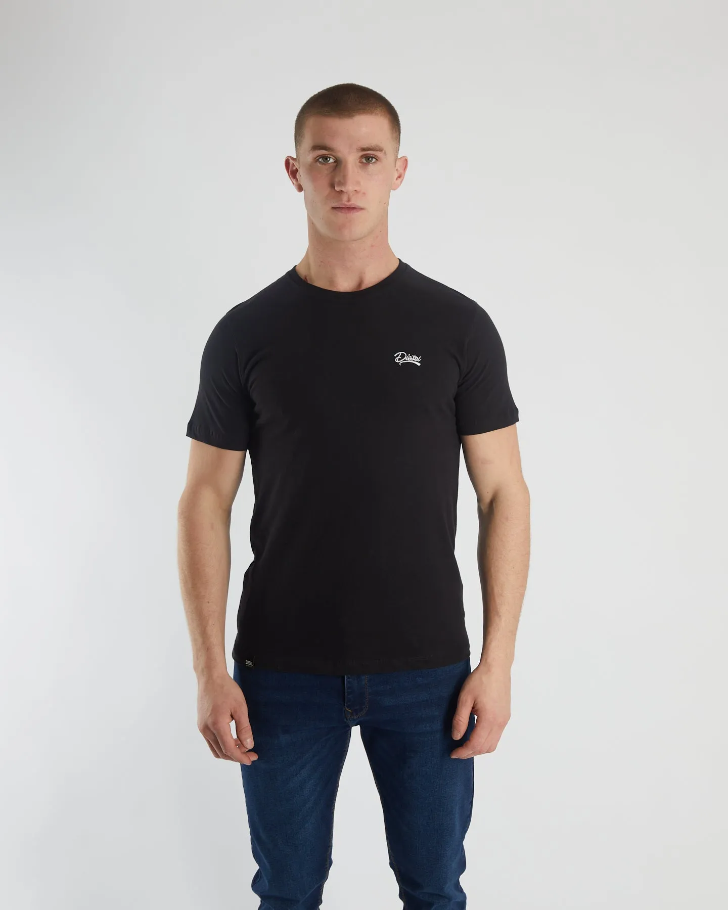 Basic Caden O Neck Tee Black