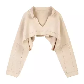 Beige Oversized Knit Raglan Sleeve Sweater