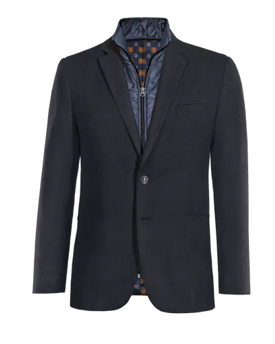  Blazer azul marino de Lana Merino super 100s premium