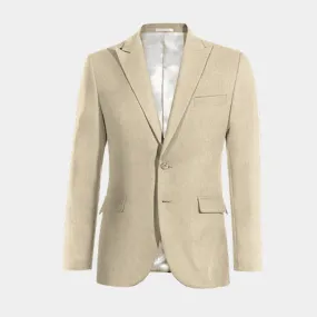  Blazer beige de lino solapa en pico esencial