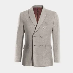  Blazer cruzada gris de donegal tweed