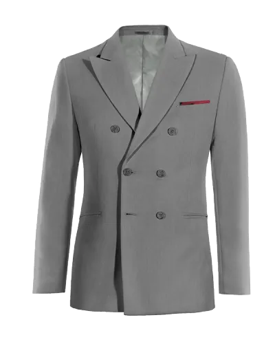  Blazer cruzada gris solapa en pico de entretiempo