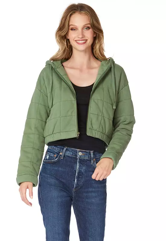 Bobi - Zip Crop Hoodie Sprout