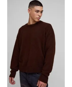 boohoo Mens Oversized Boxy Brushed Knitted Sweater