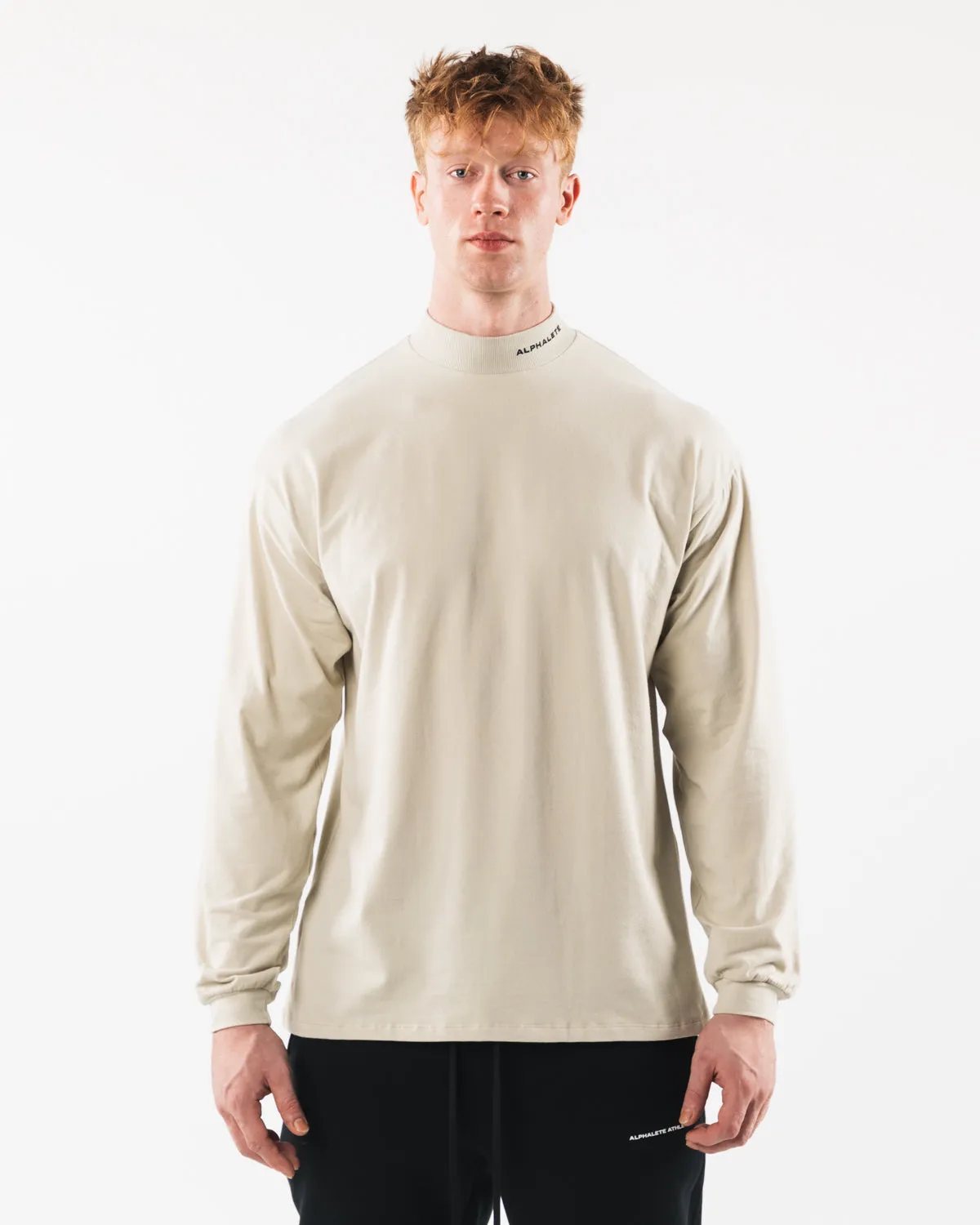 Brushed Core Mock Neck LS - Sea Shell