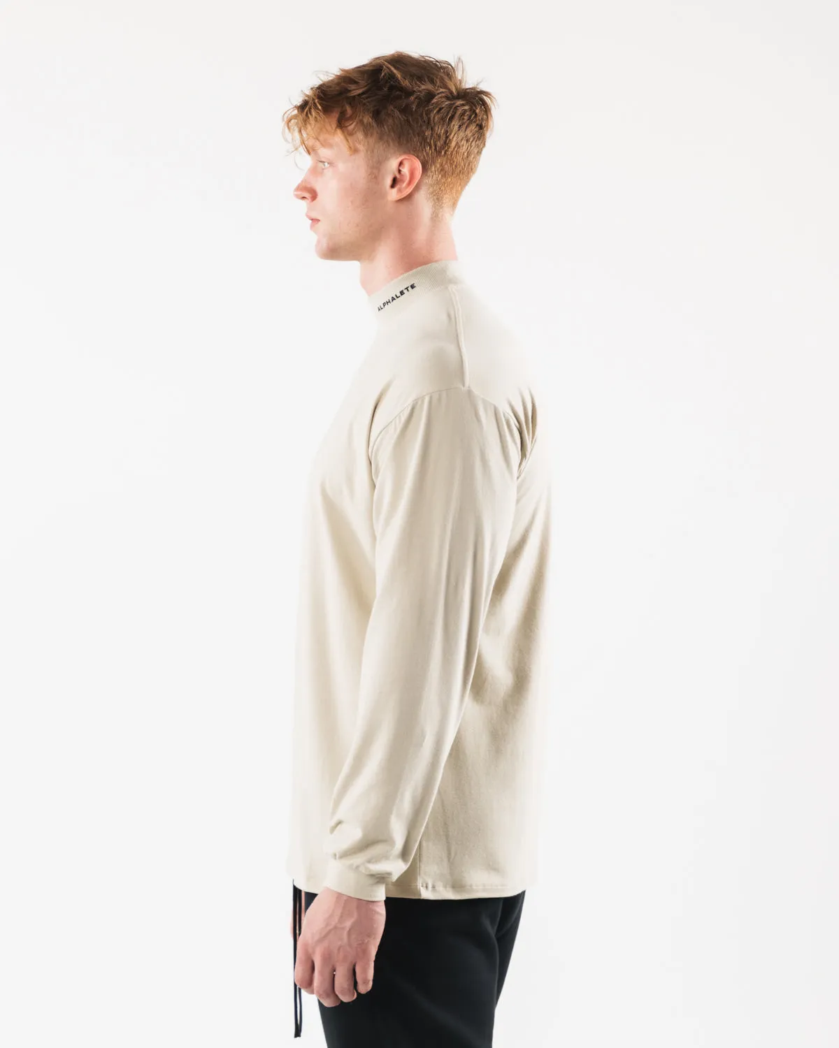 Brushed Core Mock Neck LS - Sea Shell