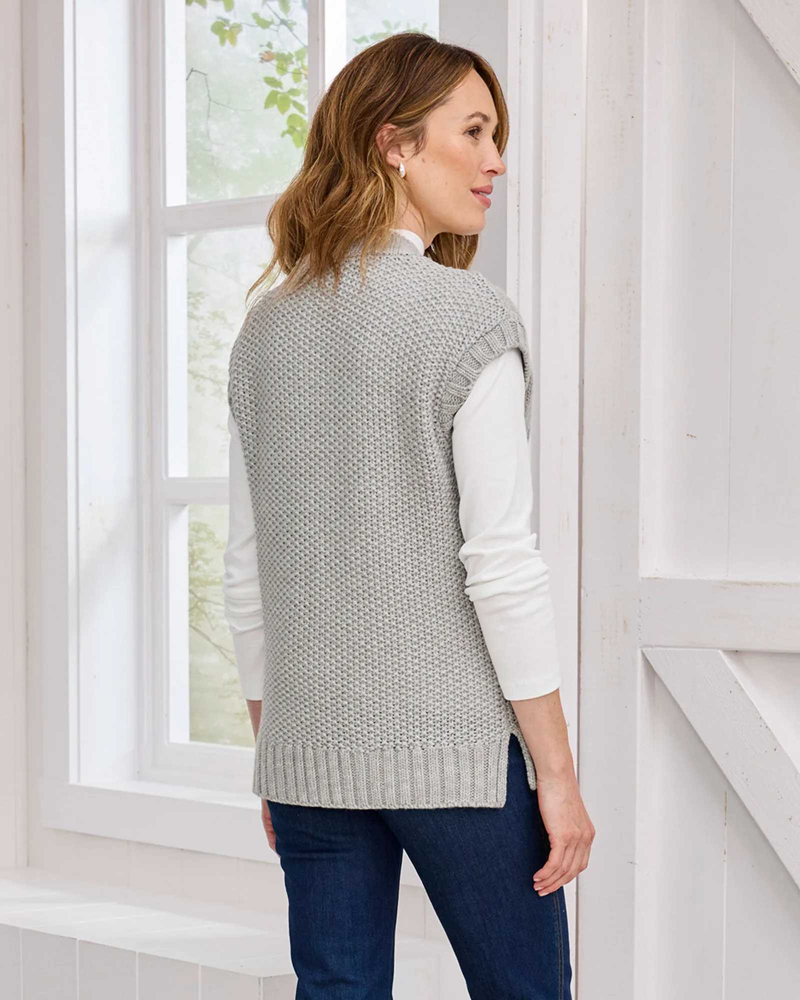 Cable V-Neck Sweater Vest