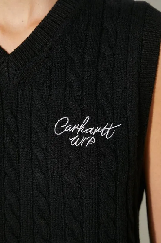 Carhartt WIP wool gilet Signature Vest Sweater black color I033882.K02XX