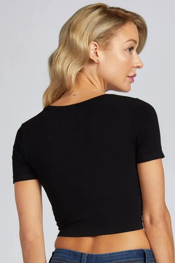 C’est Moi Short Sleeve Cropped Tee