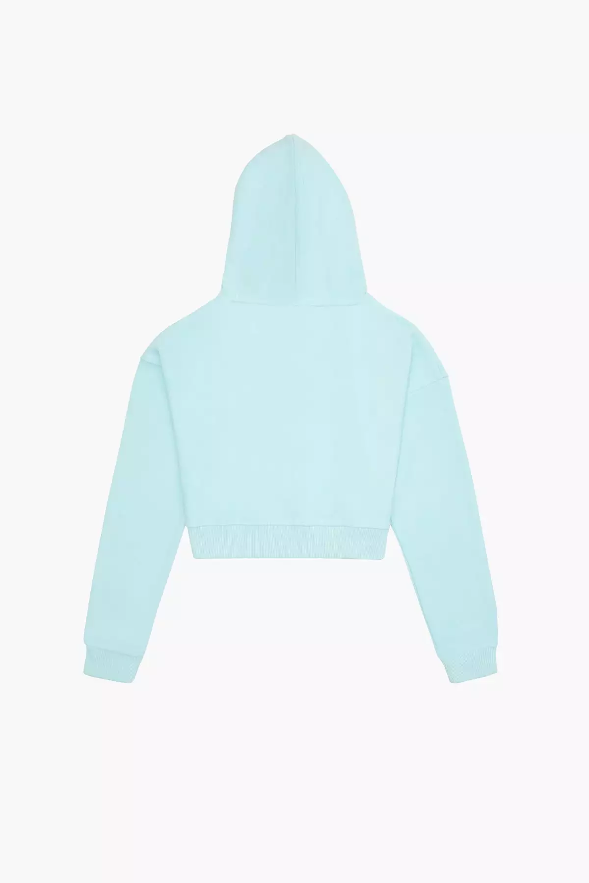 Ceylan Super Soft Crop Hoodie - Mint Mavi