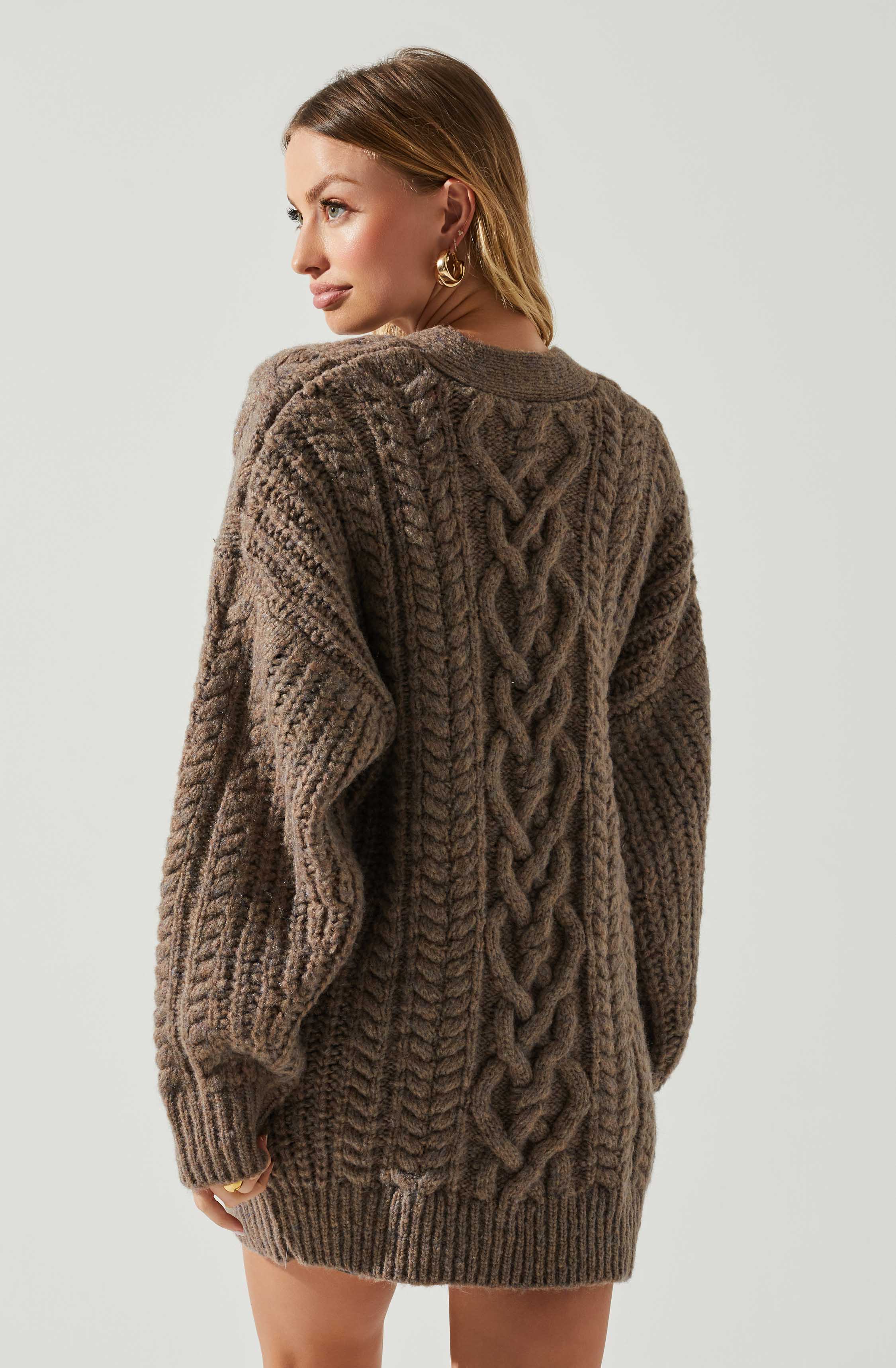 Charli Cable Knit Oversized Cardigan Sweater