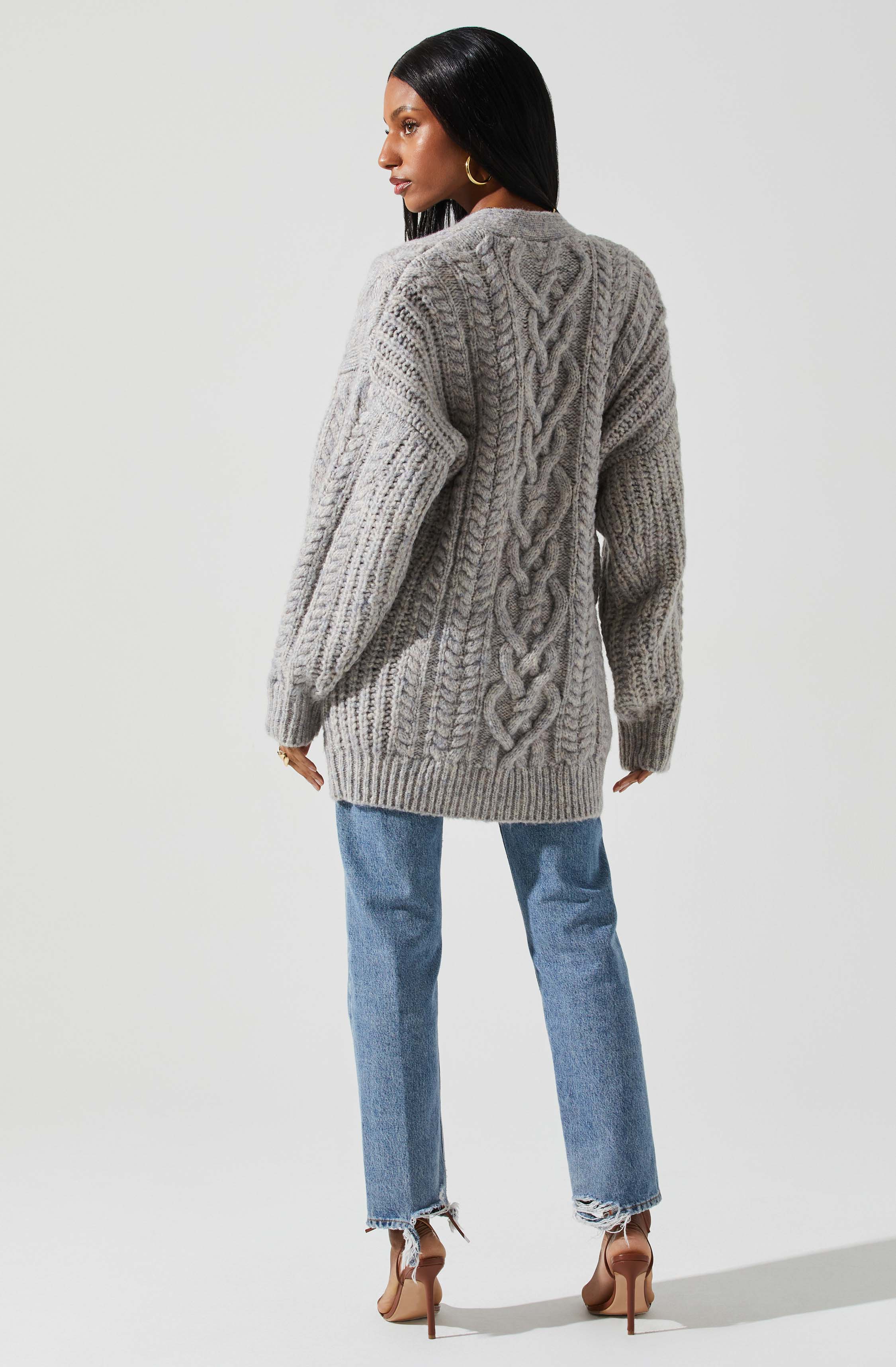 Charli Cable Knit Oversized Cardigan Sweater