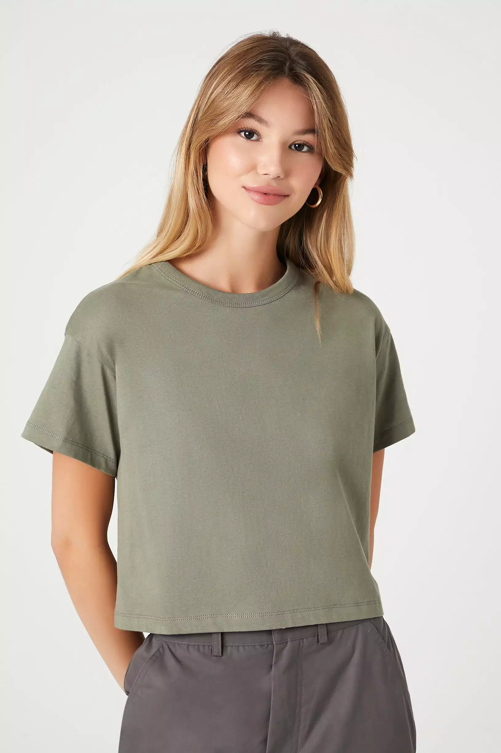 Crew Neck Cropped Tee