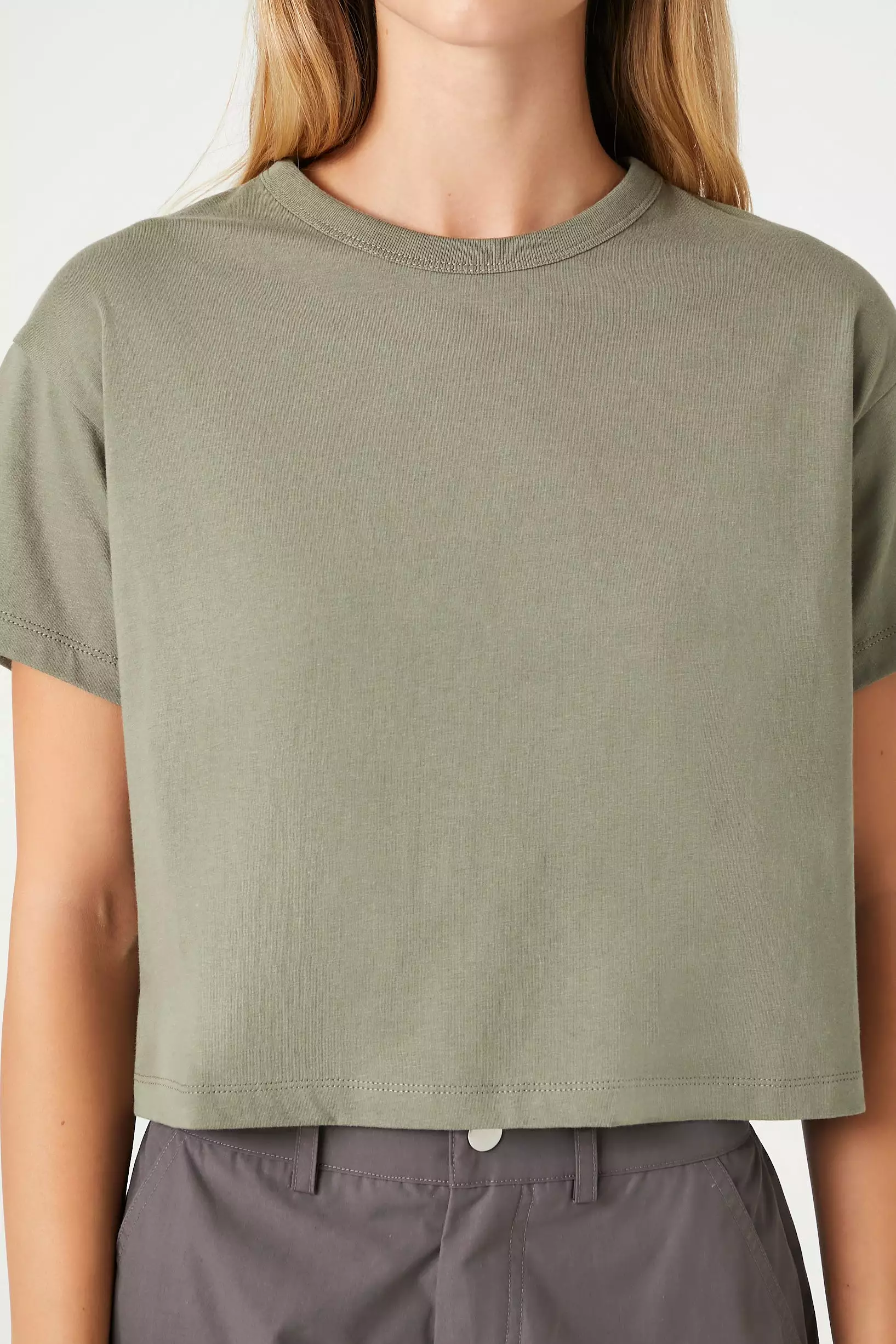 Crew Neck Cropped Tee