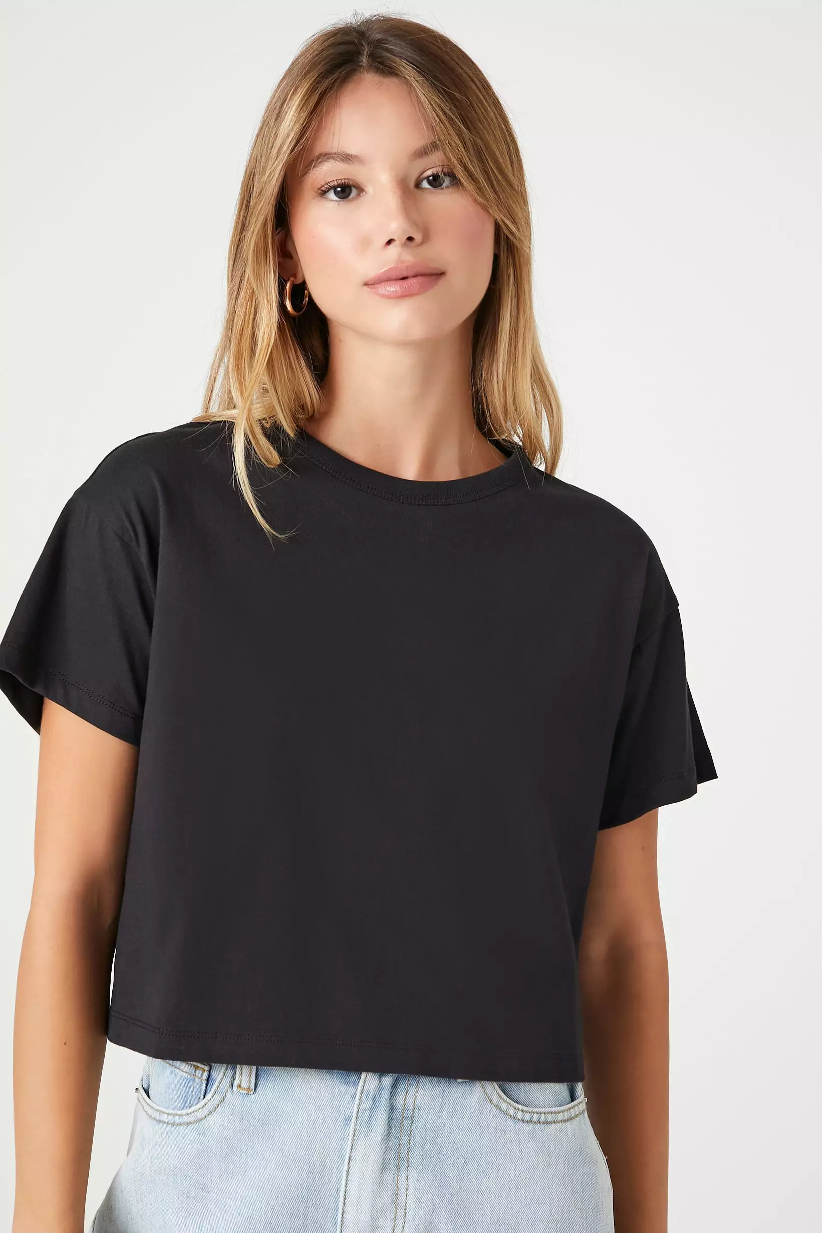 Crew Neck Cropped Tee