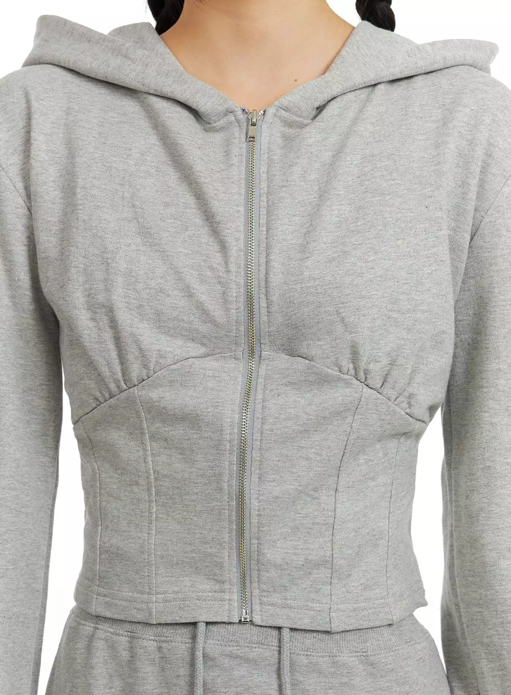 Crop Zip Up Sweat Hoodie CF415