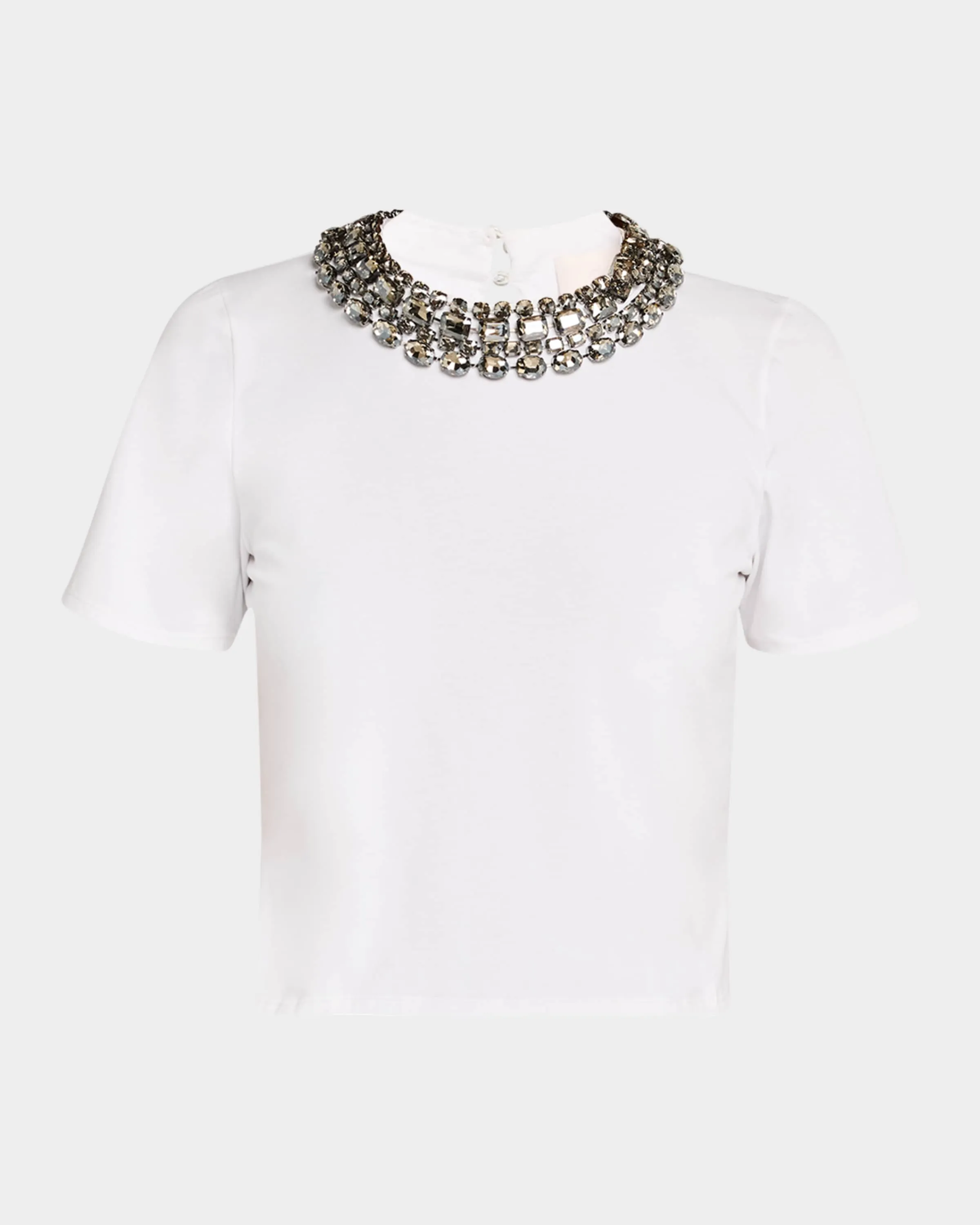 Cropped Crystal-Embellished Tee