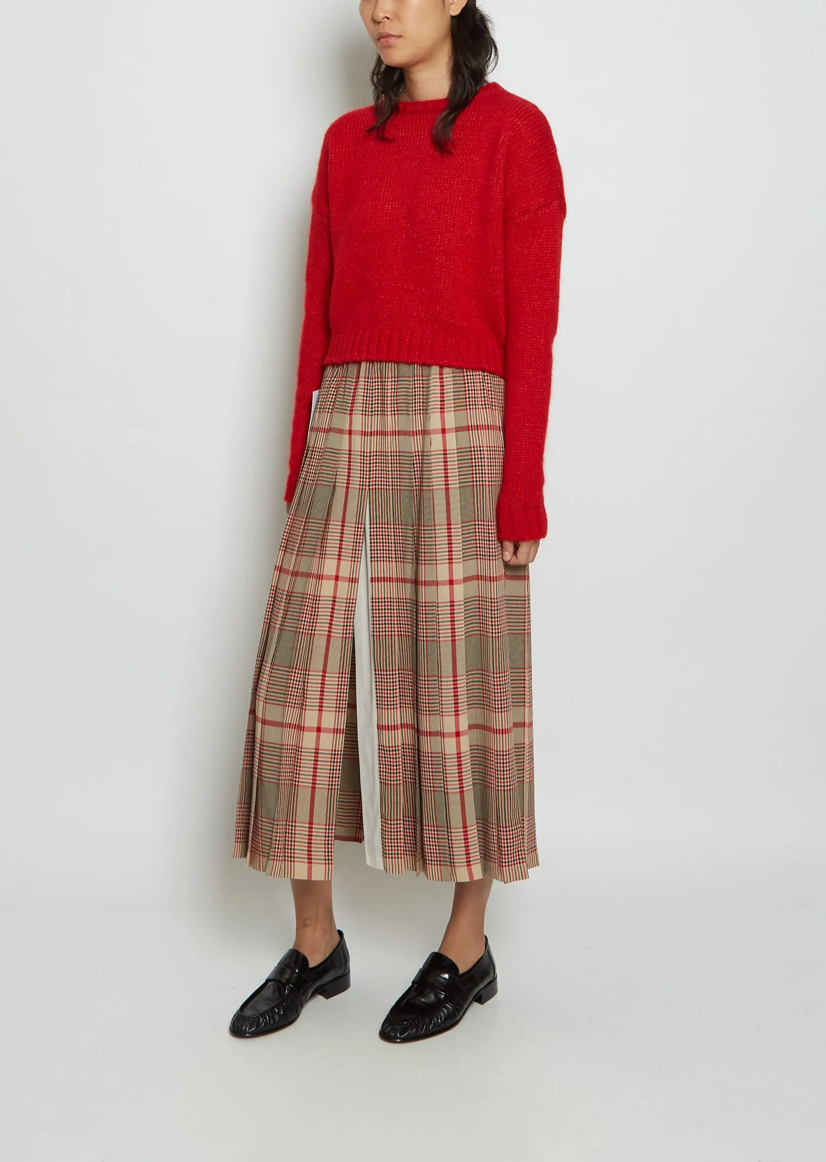 Cropped Pull Alpaca Sweater — Scarlet