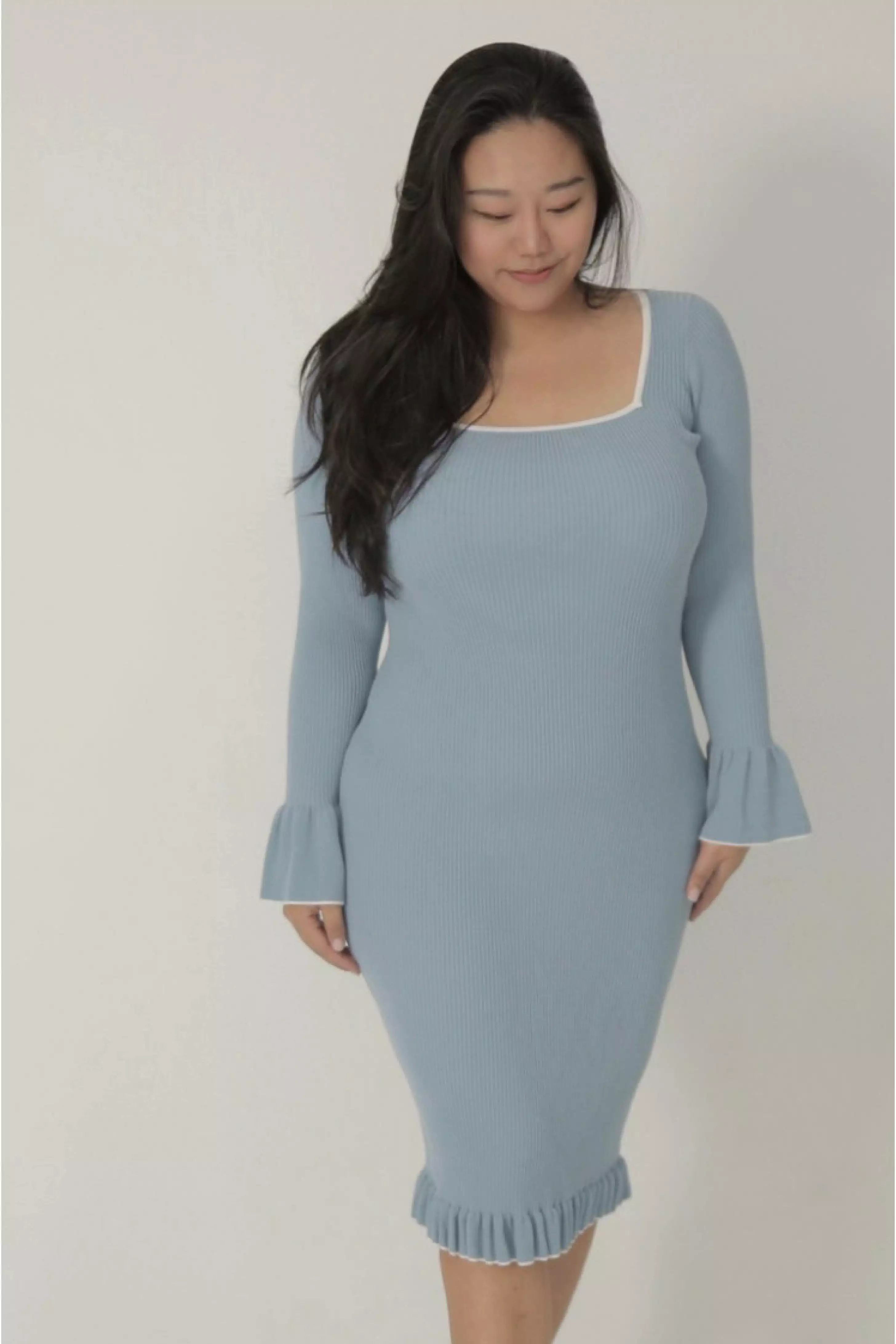 CURVE The weekend knitted dress in blue