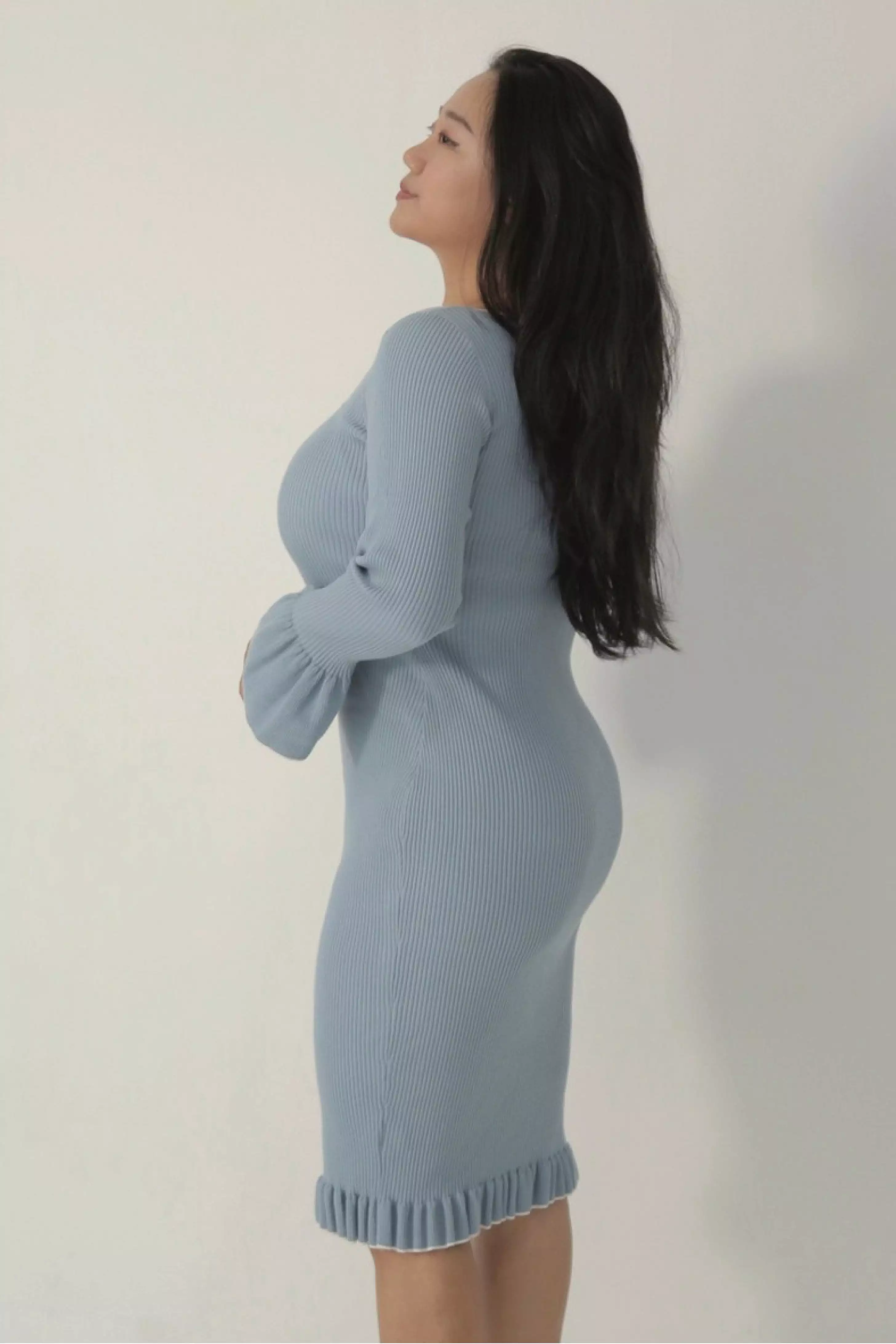 CURVE The weekend knitted dress in blue