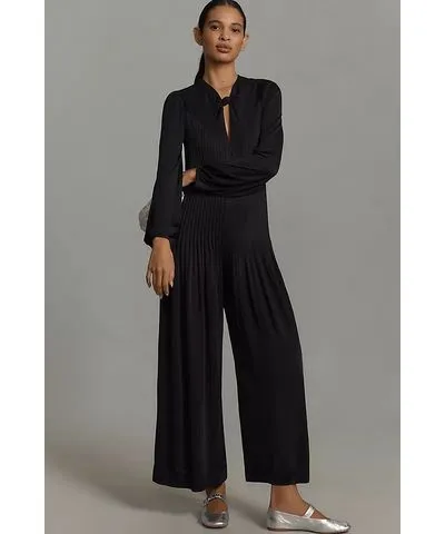 FarmRio Long-Sleeve Knot Jumpsuit