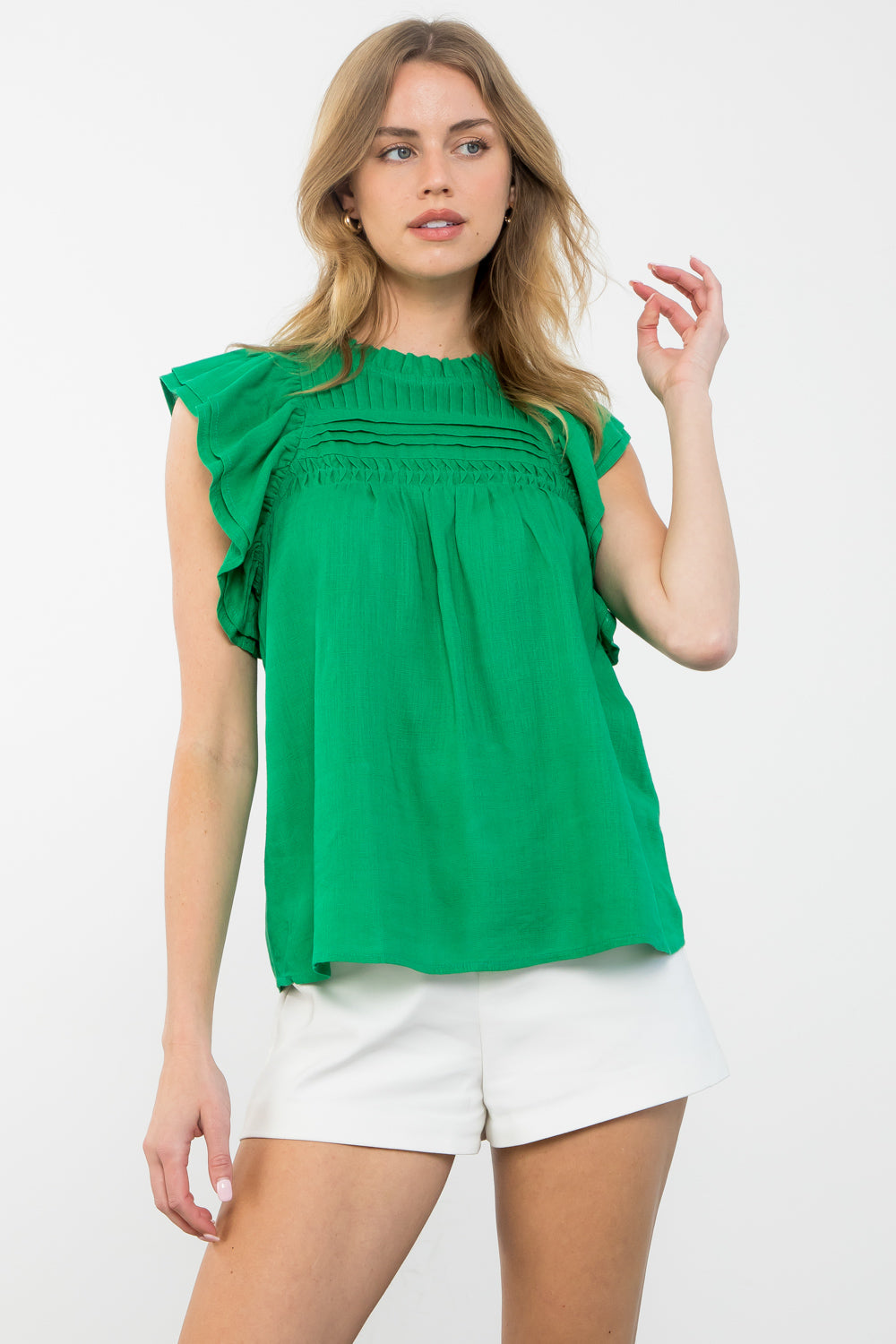 Flutter Sleeve Detail Top