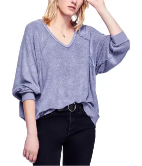 Free People Womens Take It Off Textured Pullover Sweater