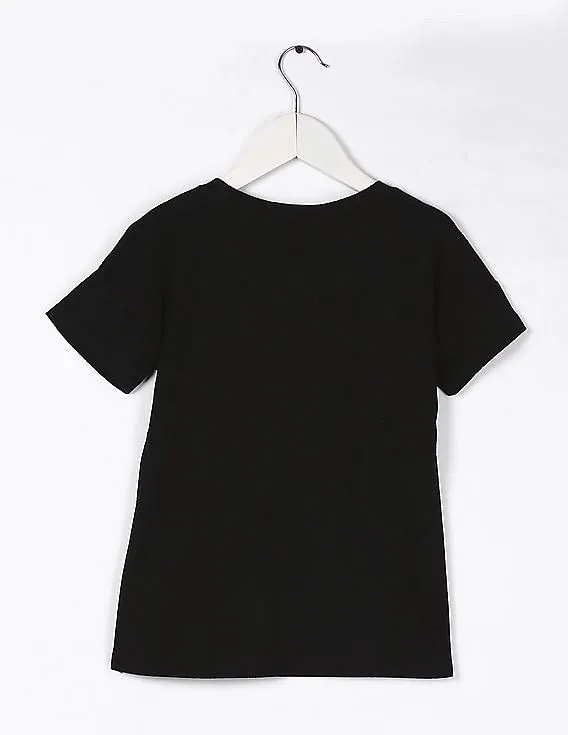 GAP Girls Black Short Sleeve Sequin Embellished Tee