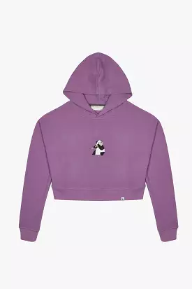 Giant Panda Super Soft Crop Hoodie - Lila