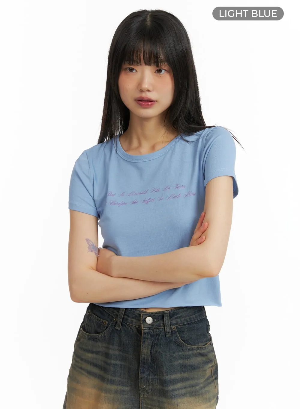 Graphic Lettering Cropped Tee CM413