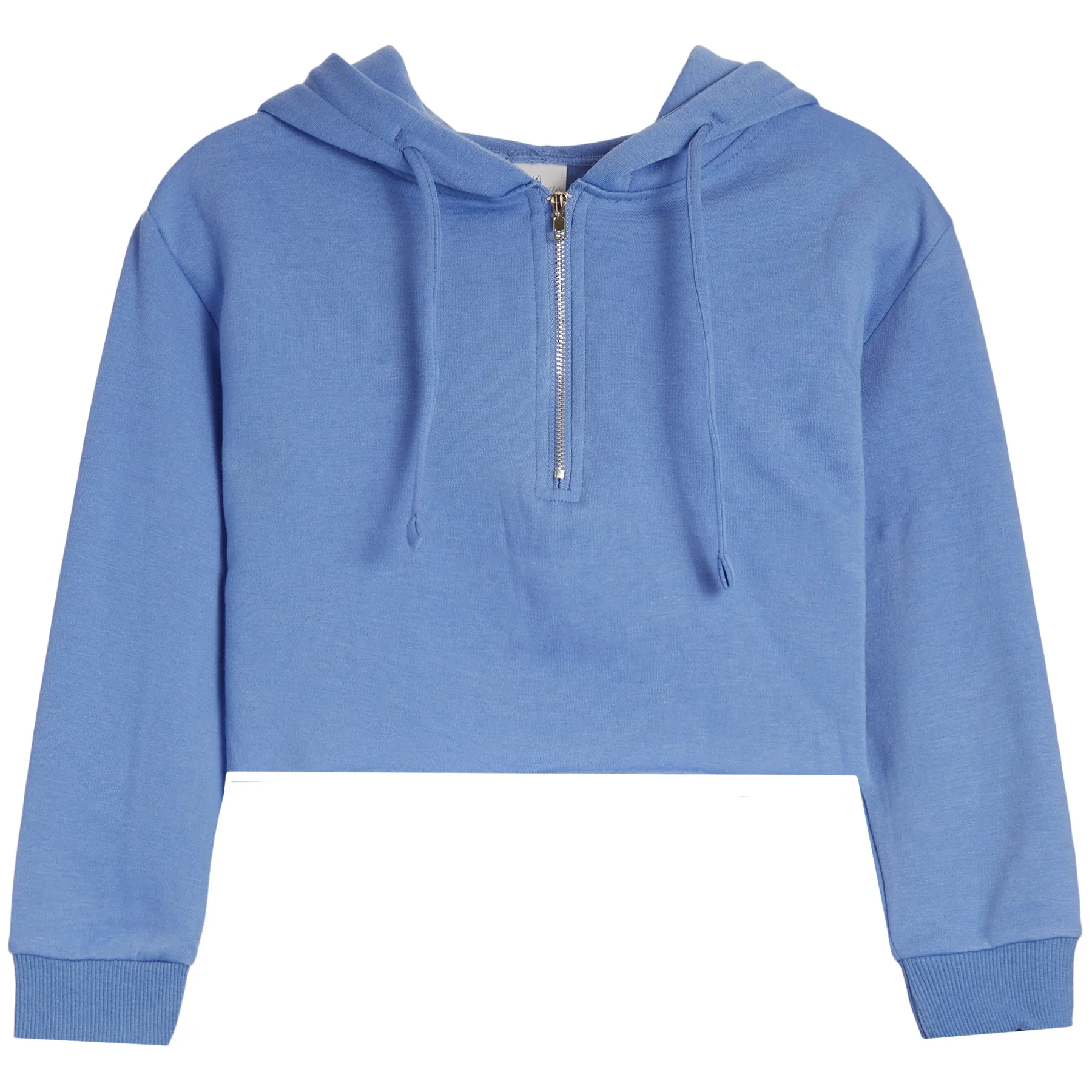 Half Zip Crop Hoodie