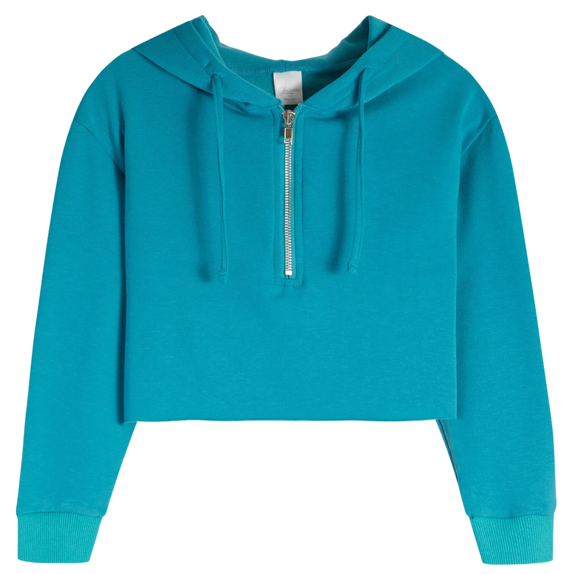 Half Zip Crop Hoodie