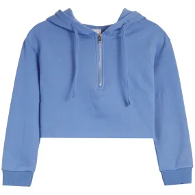 Half Zip Crop Hoodie