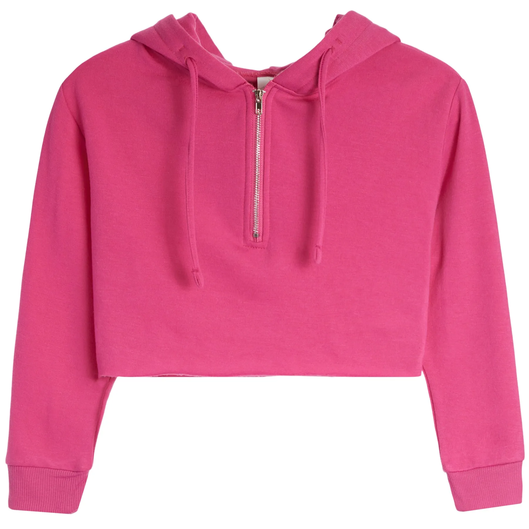 Half Zip Crop Hoodie