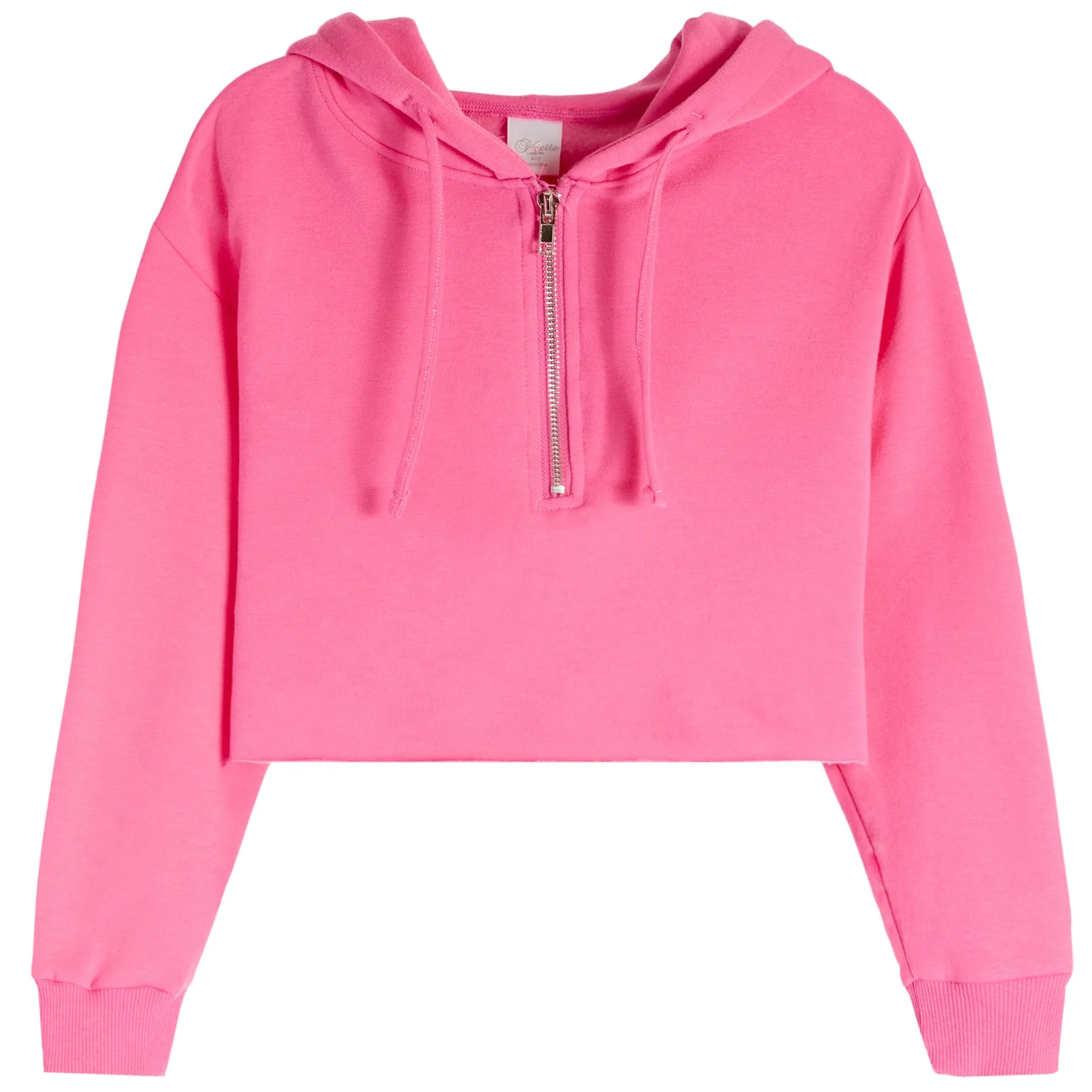 Half Zip Crop Hoodie