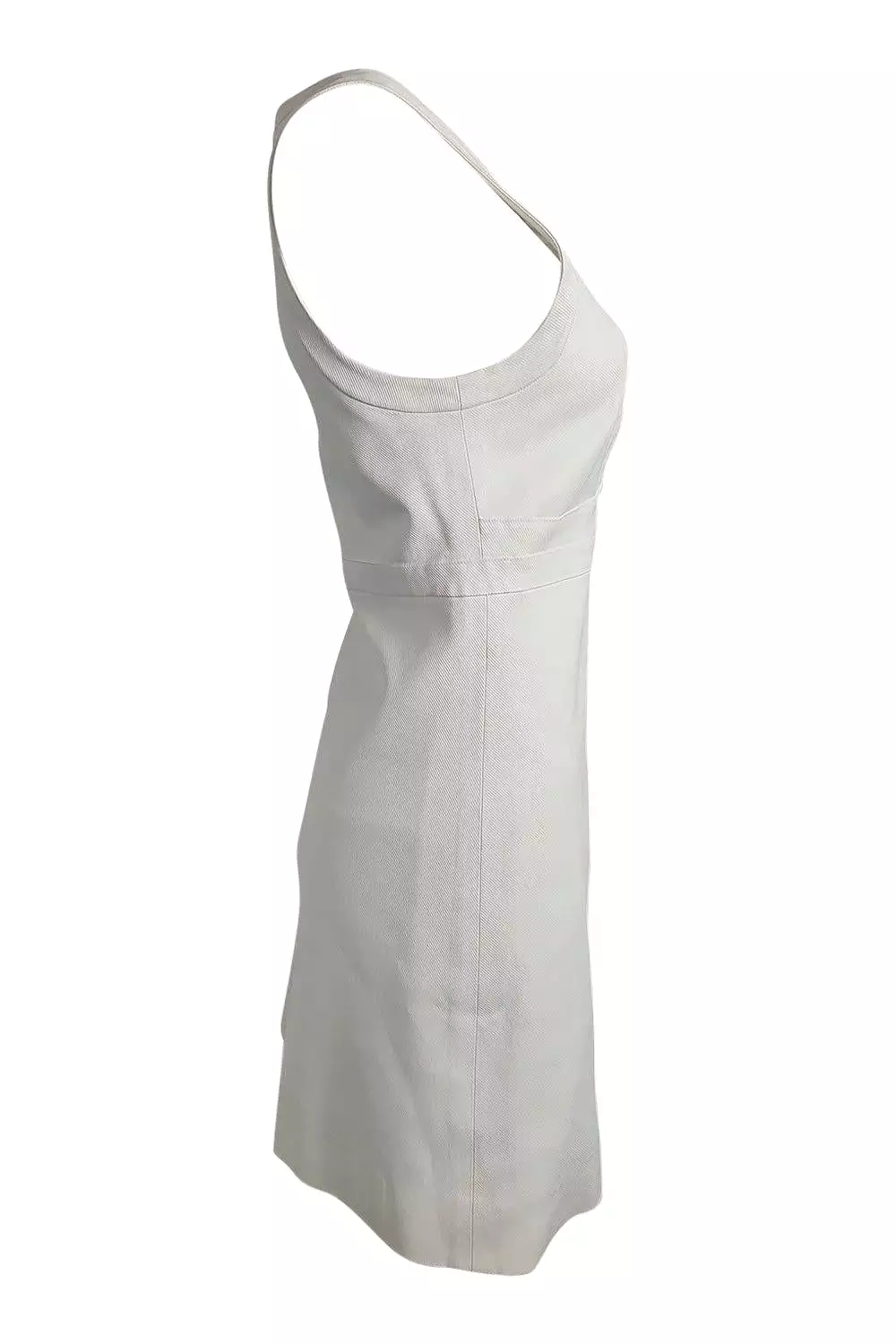 JIL SANDER Off White Sleeveless Shift Mini Dress (FR 38 | UK 10 | US 6)