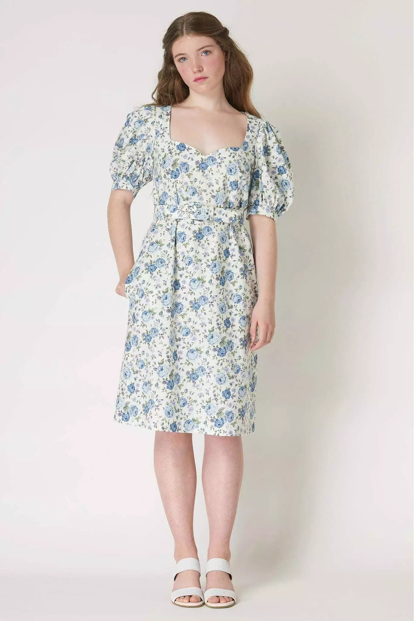 Joanie Dress in Roses Cotton Poplin