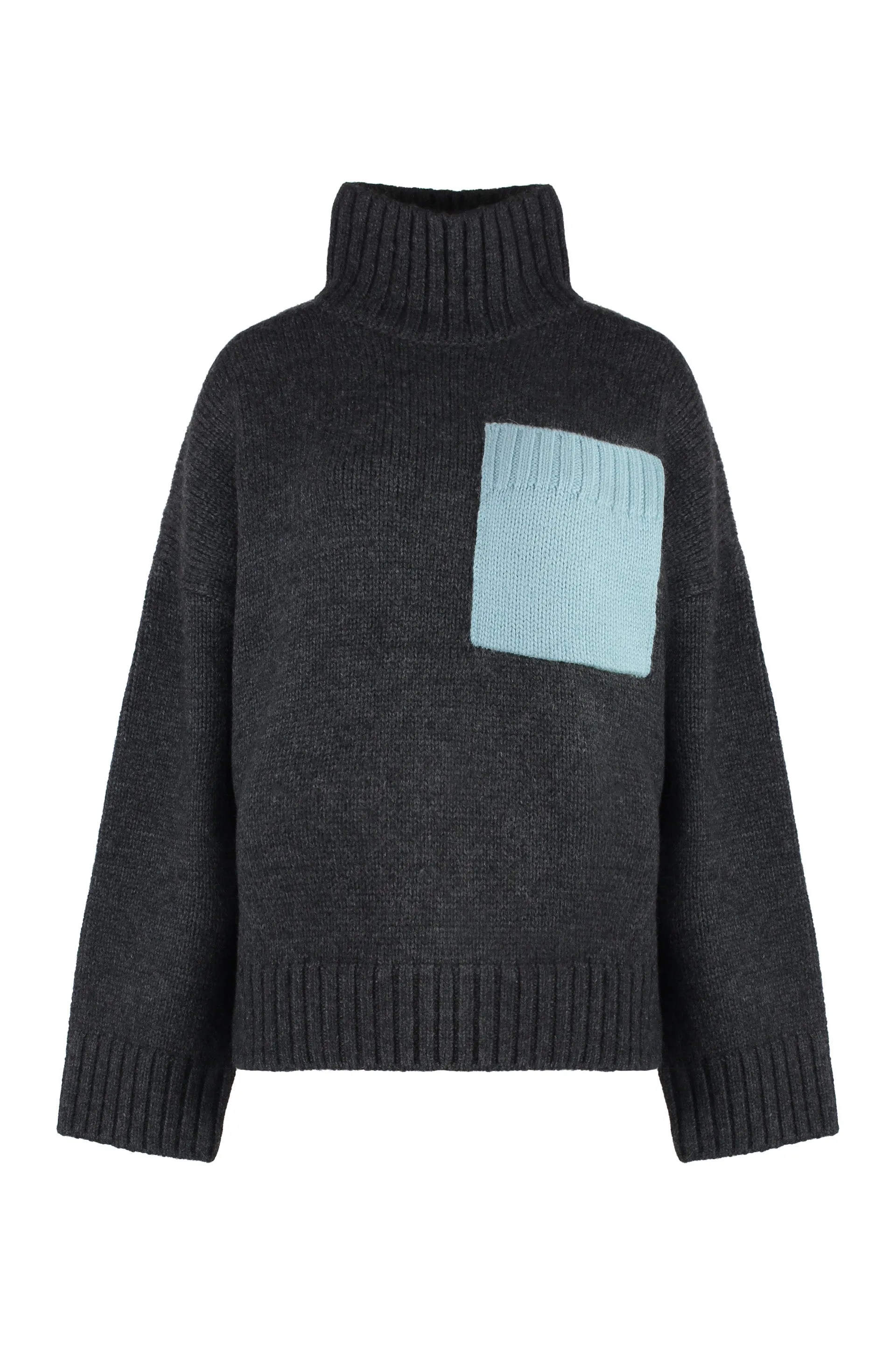 JW ANDERSON Luxurious Oversized Turtleneck Sweater with Front Pocket