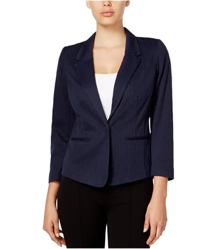 Kensie Womens Herringbone One Button Blazer Jacket