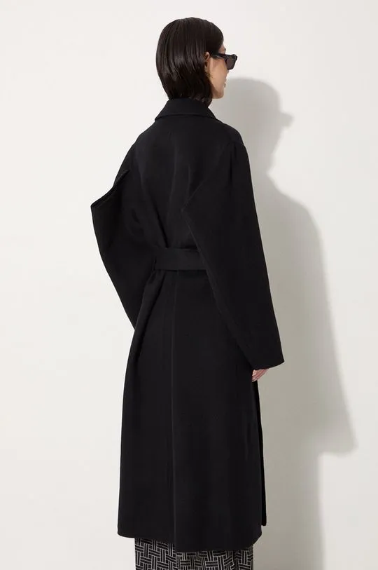 Kenzo wool coat Long Cashemere Coat black color FE62MA2169WA.99