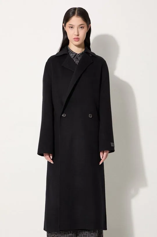 Kenzo wool coat Long Cashemere Coat black color FE62MA2169WA.99