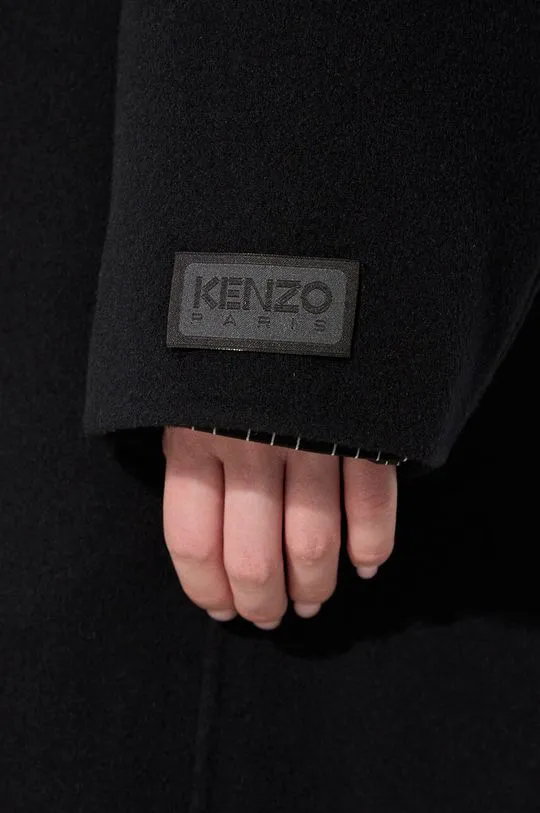 Kenzo wool coat Long Cashemere Coat black color FE62MA2169WA.99