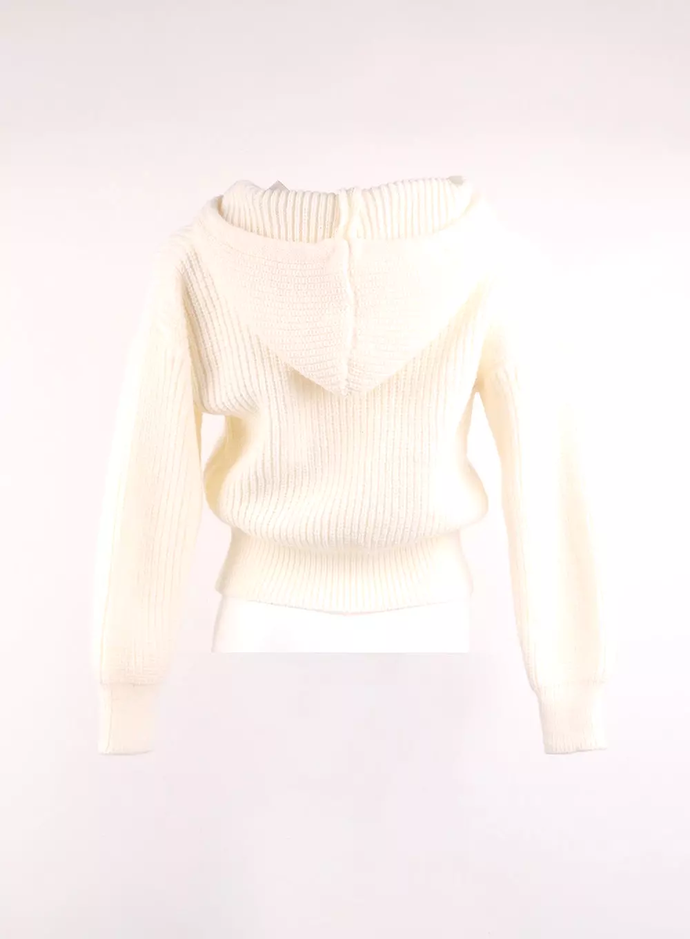 Knit Button Crop Hoodie OJ429