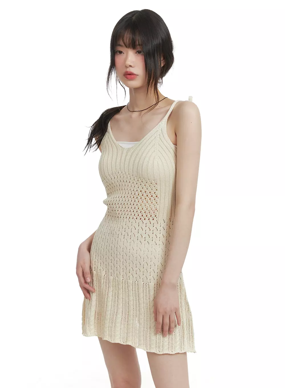 Knit Crochet Mini Dress CA411