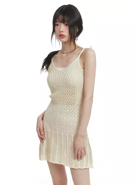 Knit Crochet Mini Dress CA411