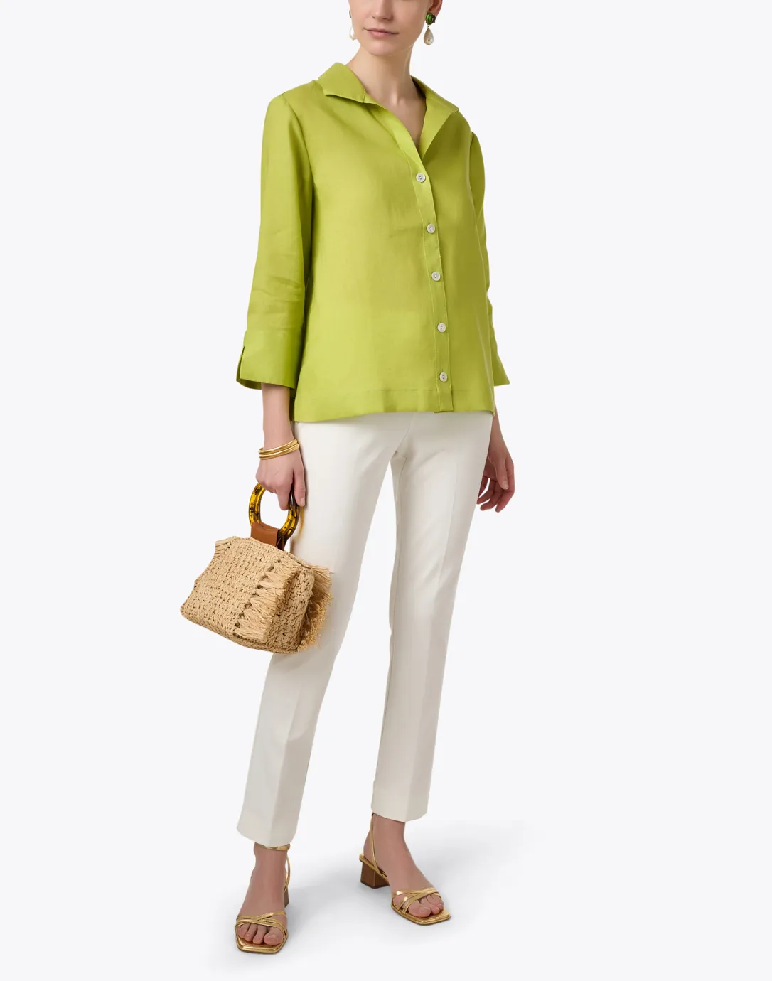 Lara Green Linen Shirt